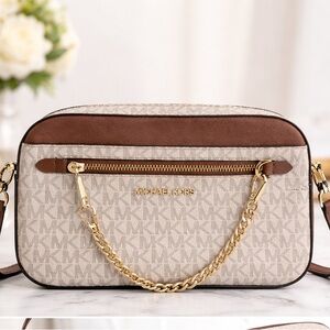 Michael Kors Tan and Brown Designer Bag